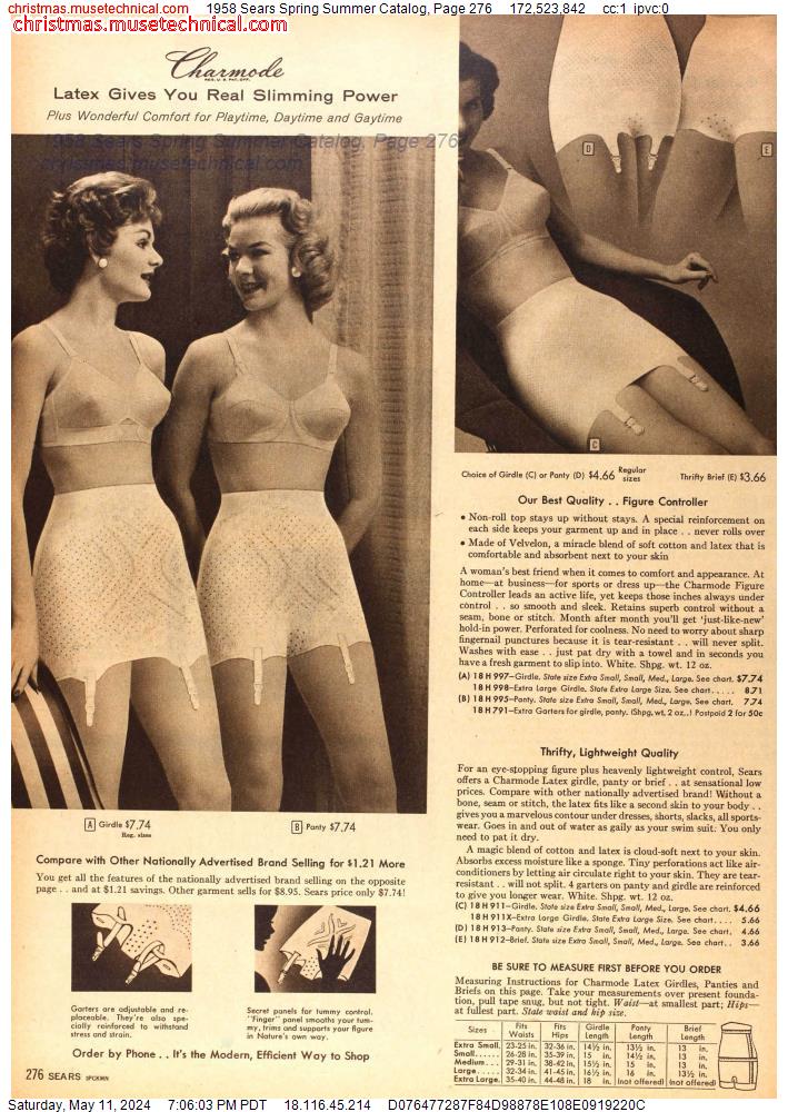 1958 Sears Spring Summer Catalog, Page 276
