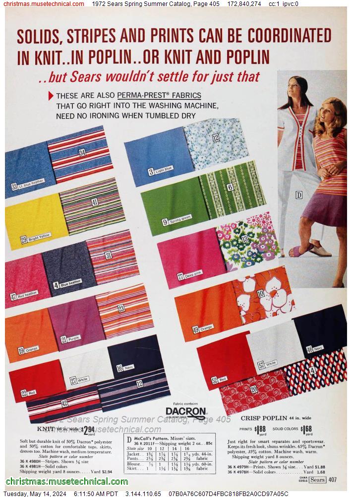 1972 Sears Spring Summer Catalog, Page 405