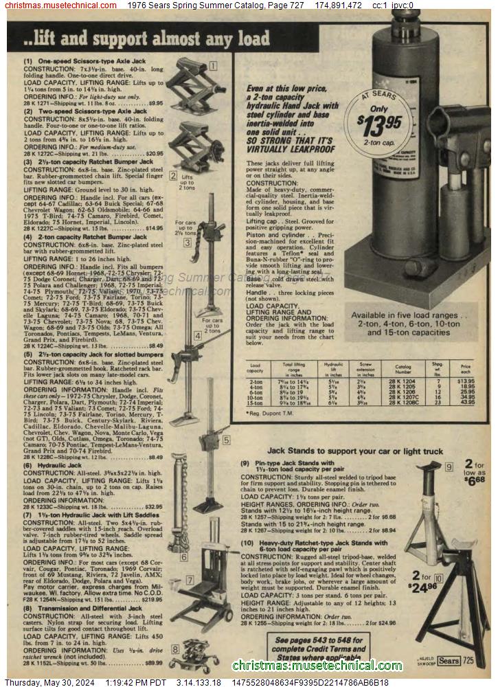 1976 Sears Spring Summer Catalog, Page 727