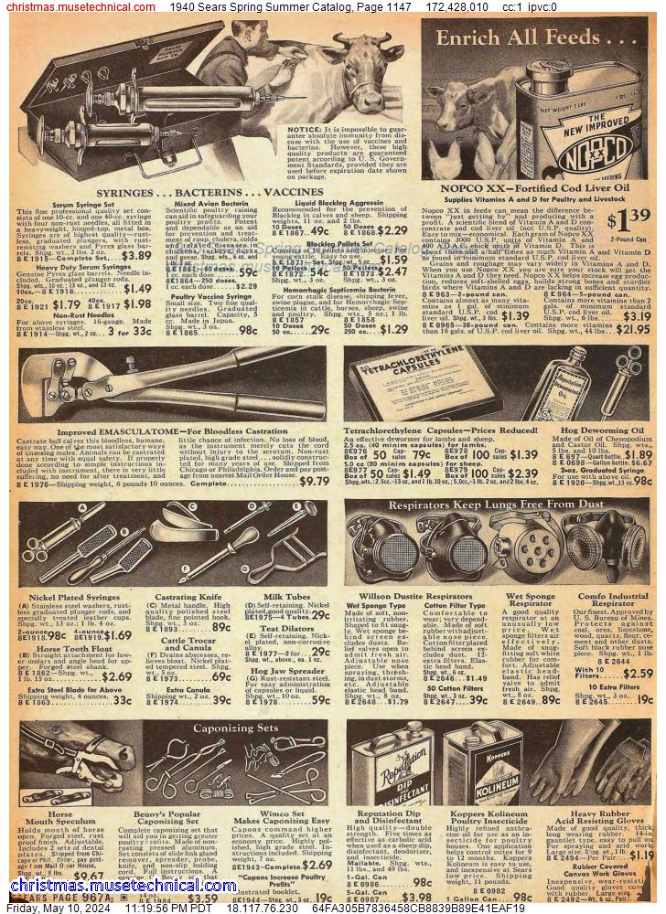 1940 Sears Spring Summer Catalog, Page 1147
