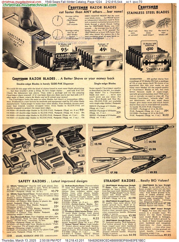 1949 Sears Fall Winter Catalog, Page 1224