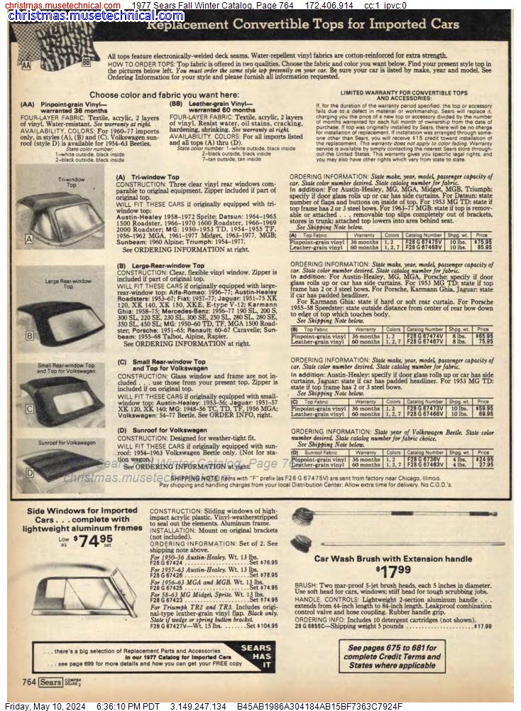 1977 Sears Fall Winter Catalog, Page 764