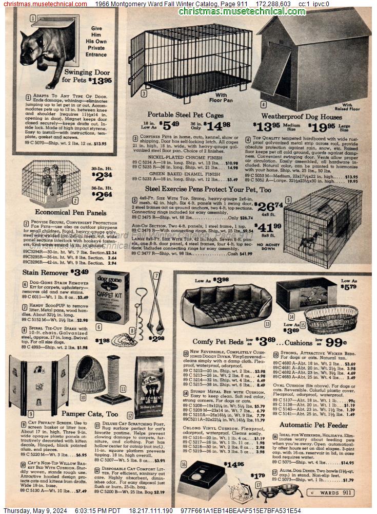 1966 Montgomery Ward Fall Winter Catalog, Page 911