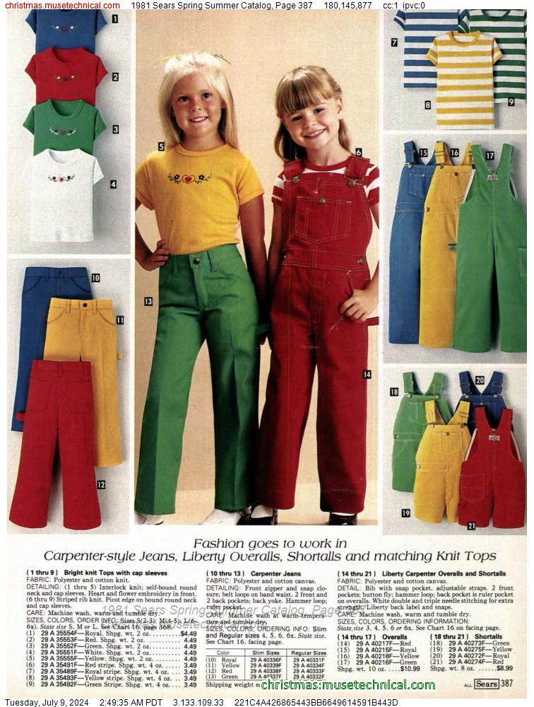 1981 Sears Spring Summer Catalog, Page 387