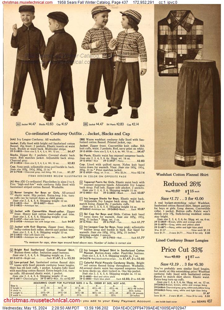 1958 Sears Fall Winter Catalog, Page 437