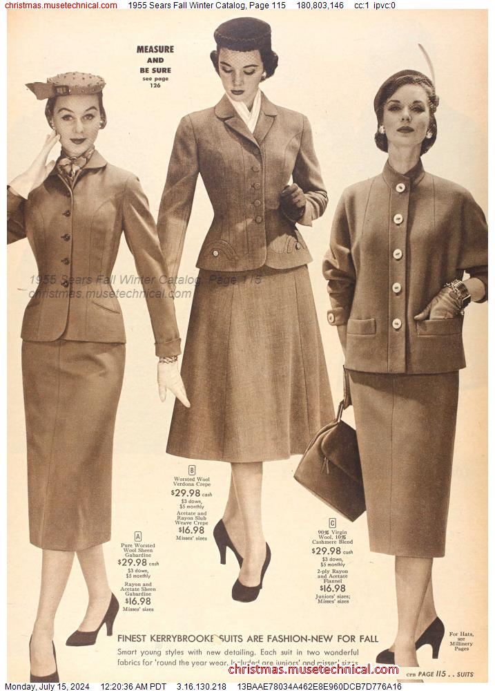 1955 Sears Fall Winter Catalog, Page 115
