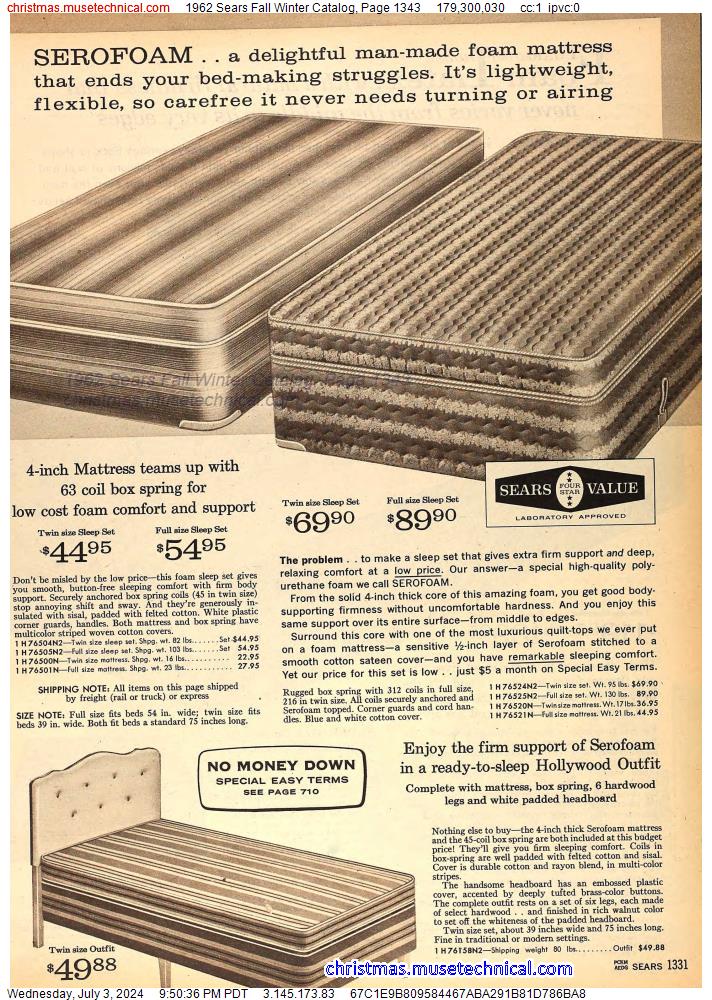 1962 Sears Fall Winter Catalog, Page 1343