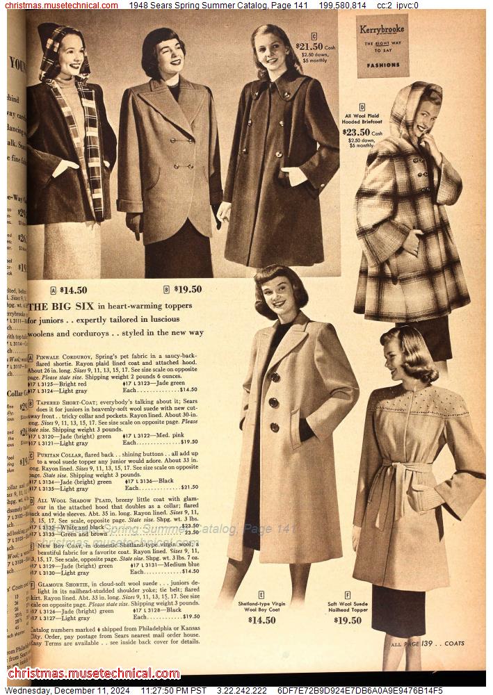 1948 Sears Spring Summer Catalog, Page 141