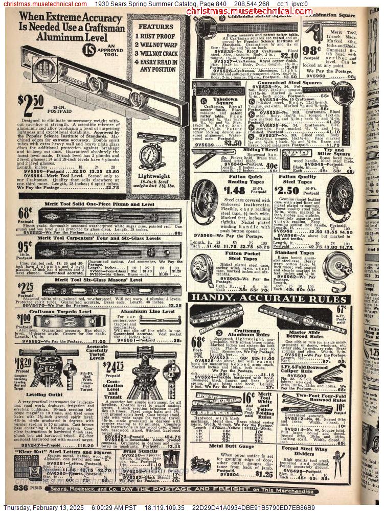 1930 Sears Spring Summer Catalog, Page 840