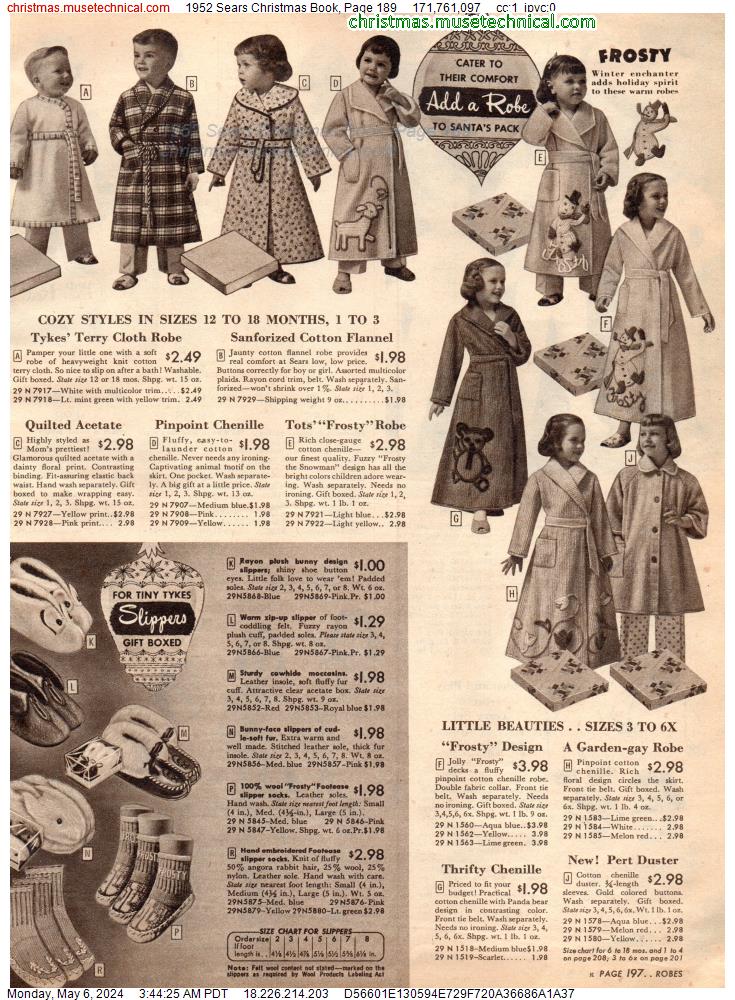 1952 Sears Christmas Book, Page 189