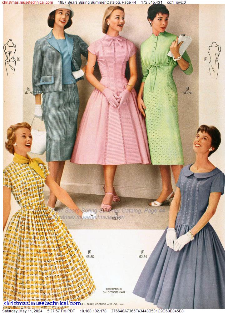 1957 Sears Spring Summer Catalog, Page 44
