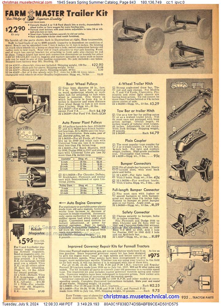 1945 Sears Spring Summer Catalog, Page 843