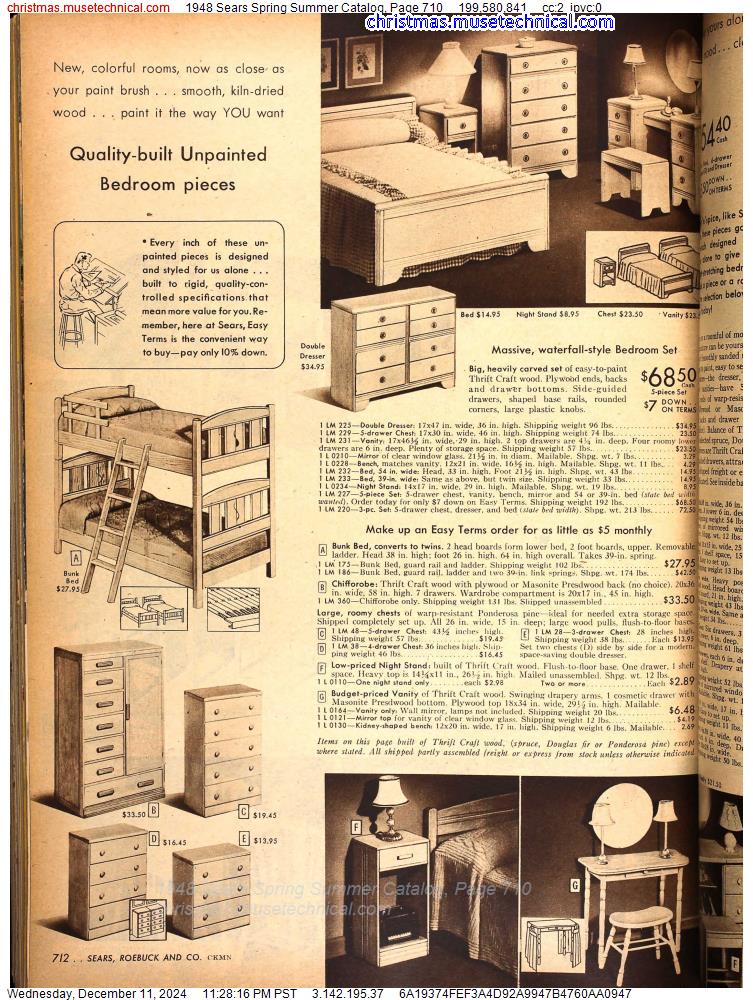 1948 Sears Spring Summer Catalog, Page 710