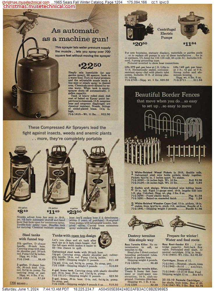 1965 Sears Fall Winter Catalog, Page 1204