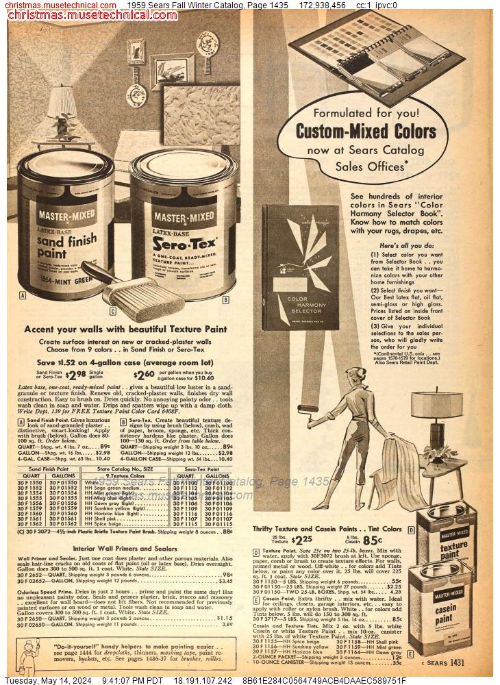 1959 Sears Fall Winter Catalog, Page 1435