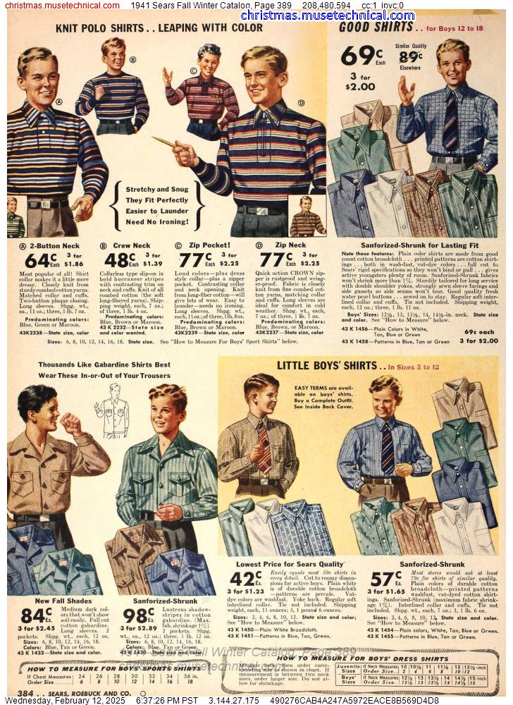 1941 Sears Fall Winter Catalog, Page 389