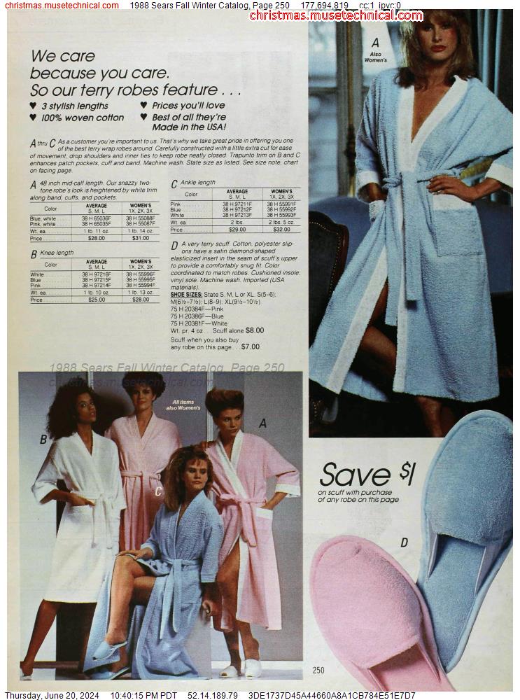 1988 Sears Fall Winter Catalog, Page 250