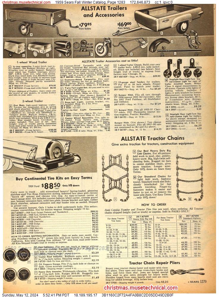 1959 Sears Fall Winter Catalog, Page 1283