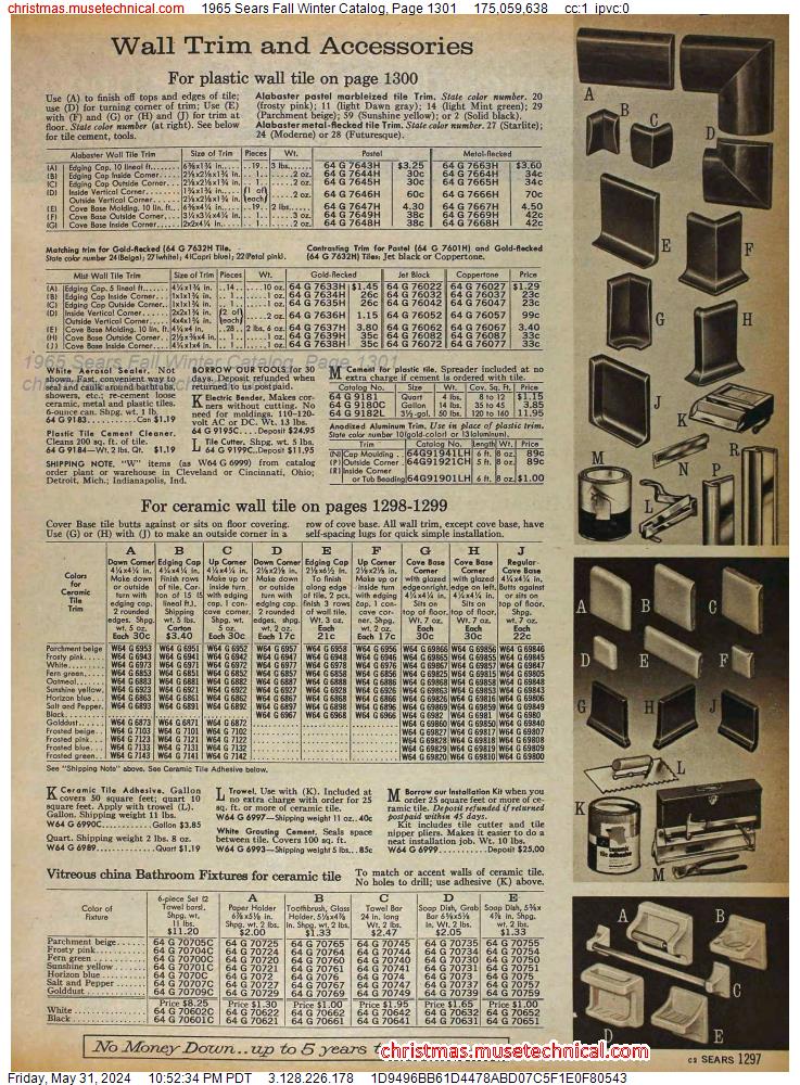 1965 Sears Fall Winter Catalog, Page 1301