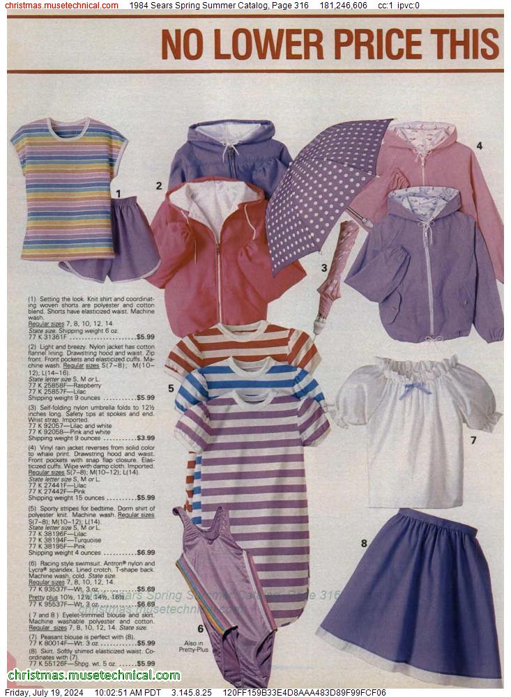 1984 Sears Spring Summer Catalog, Page 316
