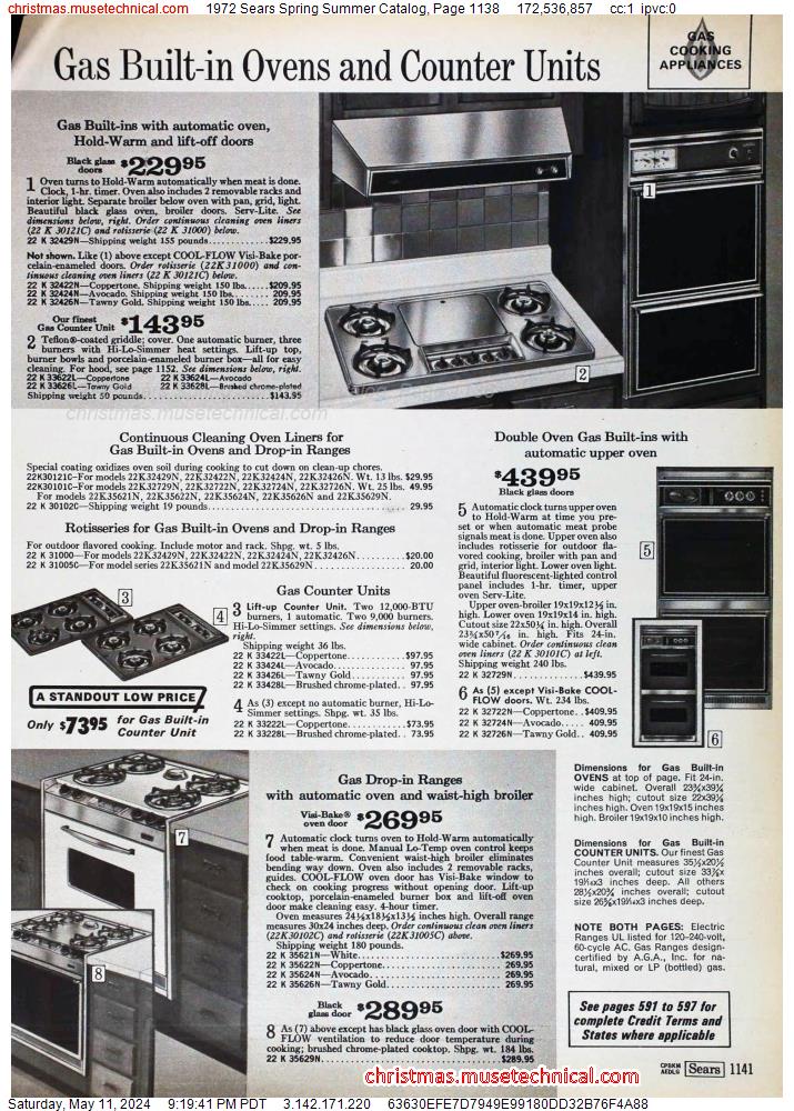 1972 Sears Spring Summer Catalog, Page 1138