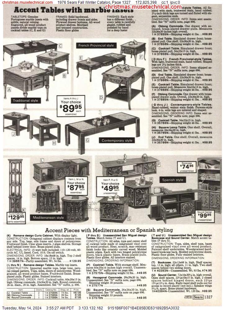 1976 Sears Fall Winter Catalog, Page 1327