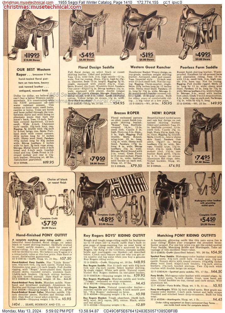 1955 Sears Fall Winter Catalog, Page 1410