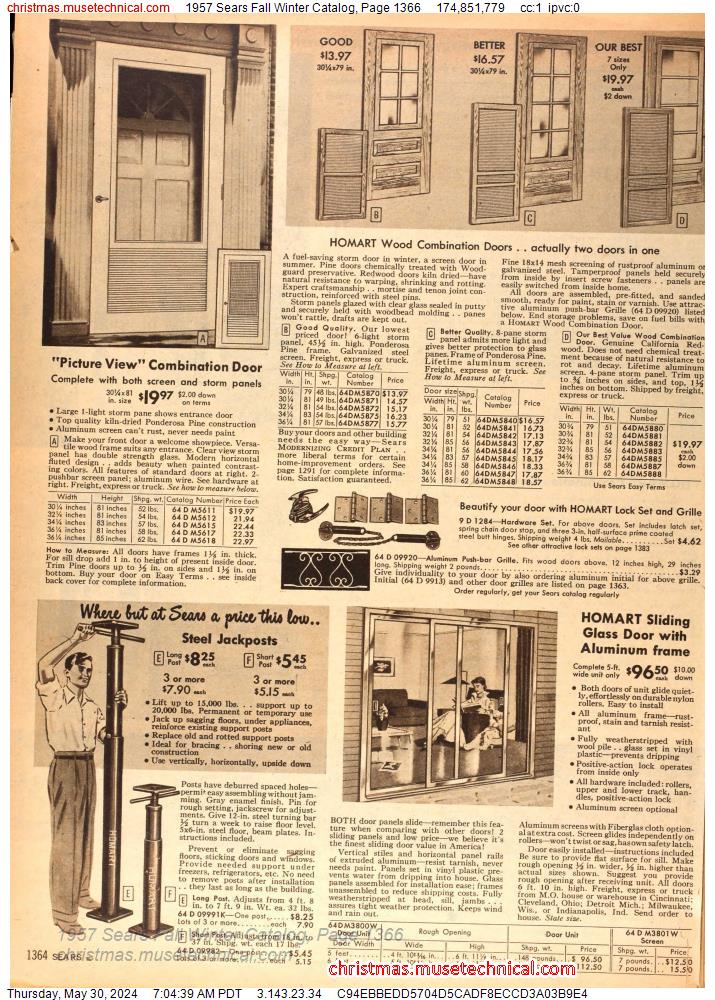 1957 Sears Fall Winter Catalog, Page 1366