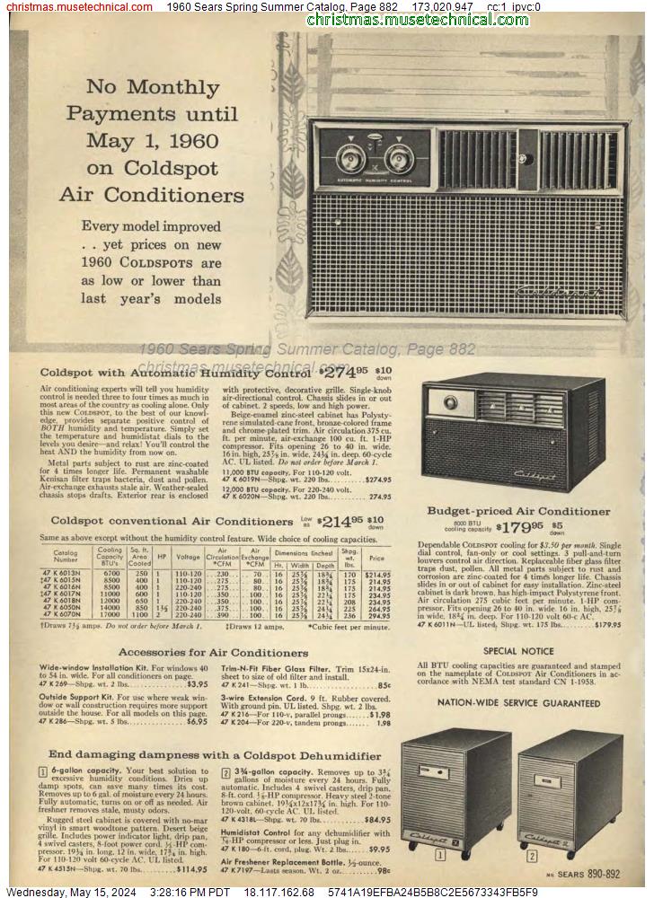 1960 Sears Spring Summer Catalog, Page 882