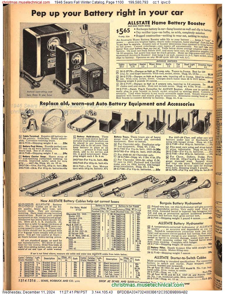 1946 Sears Fall Winter Catalog, Page 1100