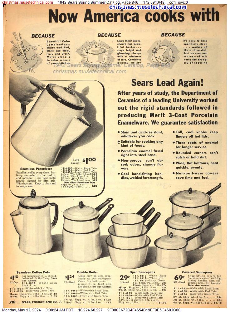 1942 Sears Spring Summer Catalog, Page 846