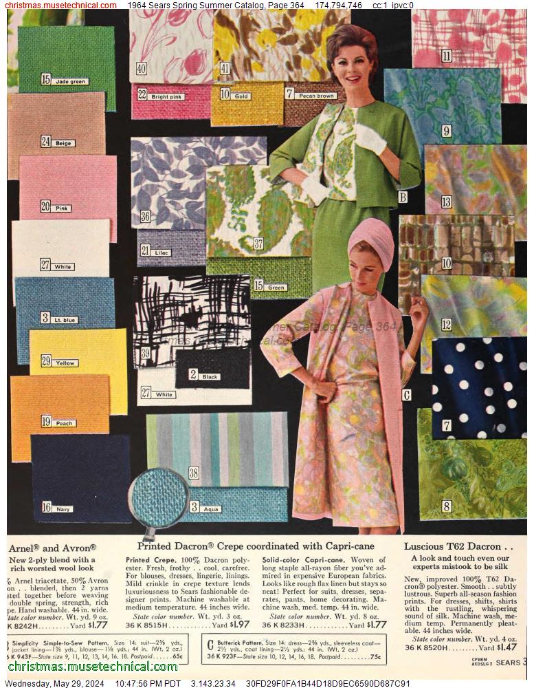 1964 Sears Spring Summer Catalog, Page 364