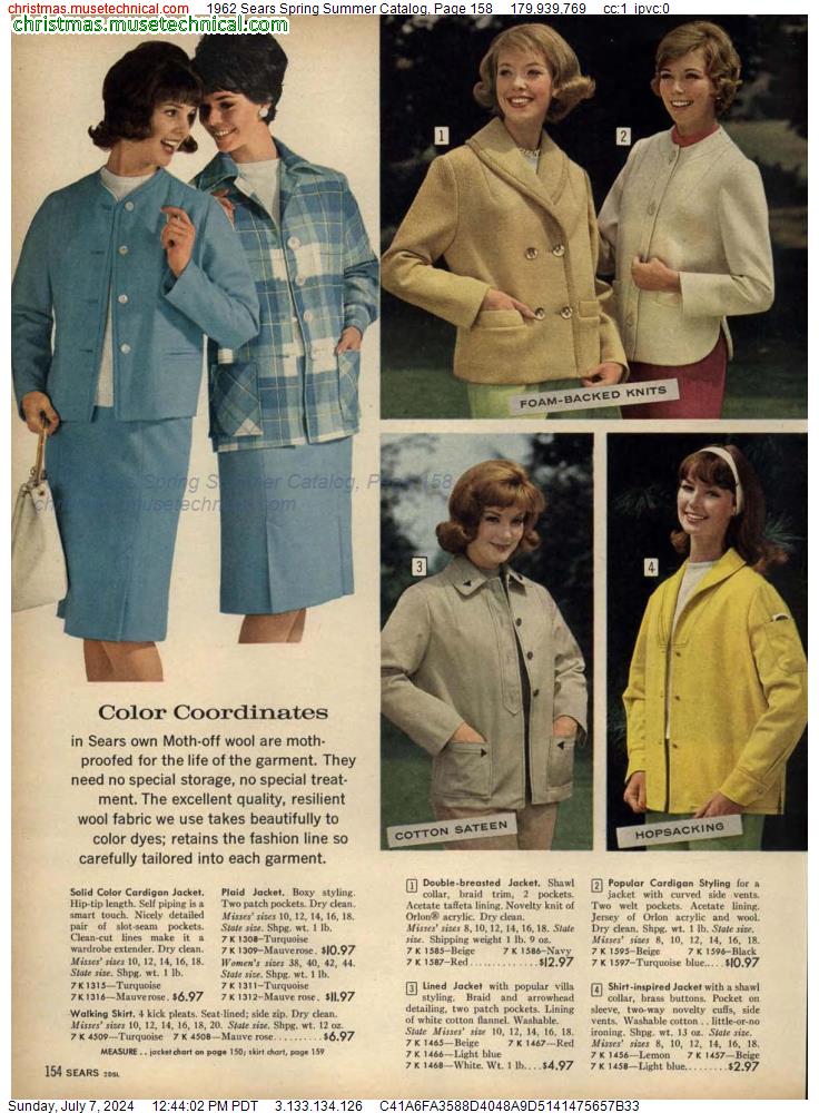 1962 Sears Spring Summer Catalog, Page 158