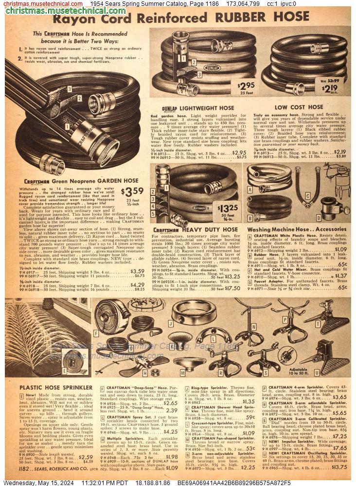 1954 Sears Spring Summer Catalog, Page 1186