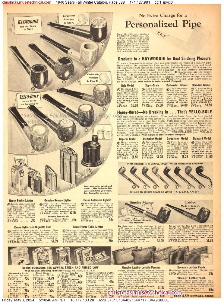 1940 Sears Fall Winter Catalog, Page 588