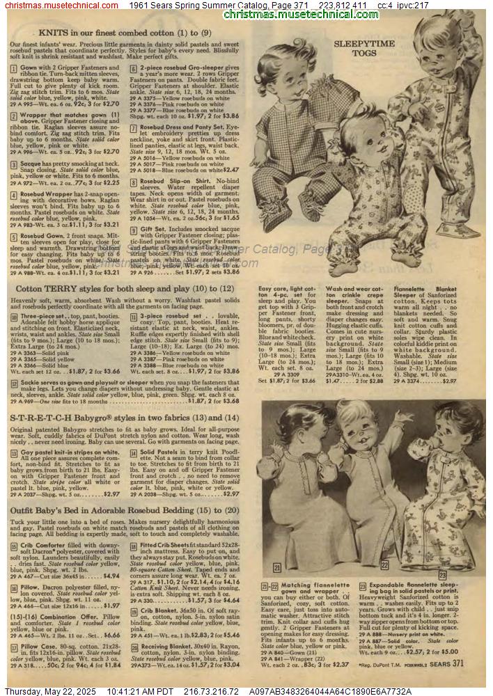 1961 Sears Spring Summer Catalog, Page 371