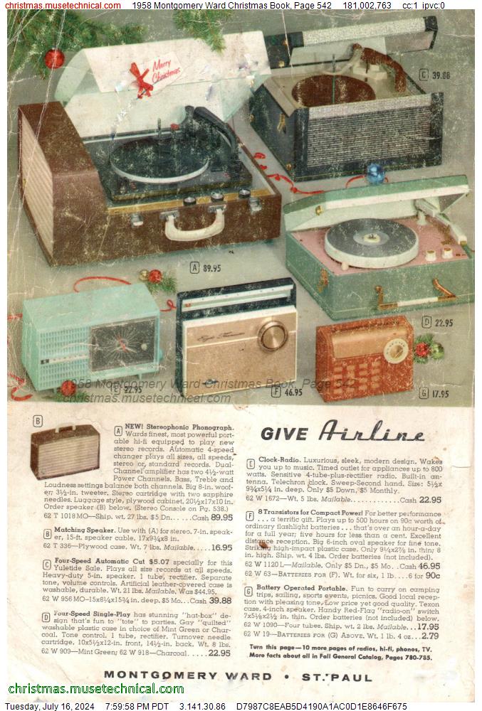 1958 Montgomery Ward Christmas Book, Page 542