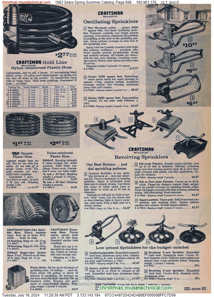 1963 Sears Spring Summer Catalog, Page 898