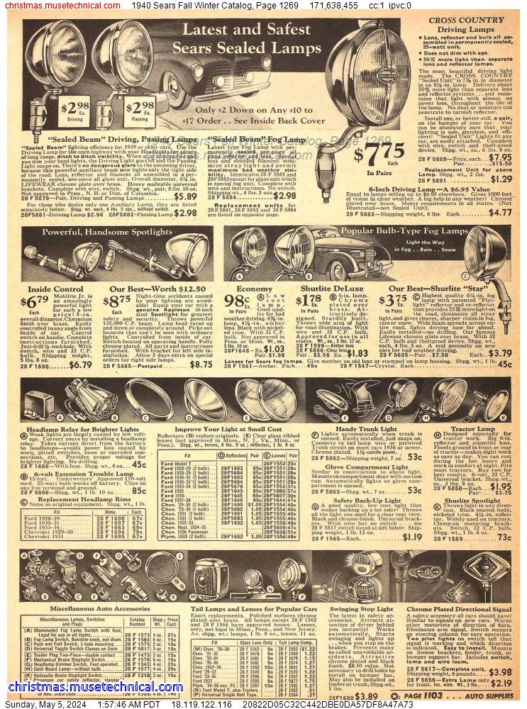 1940 Sears Fall Winter Catalog, Page 1269