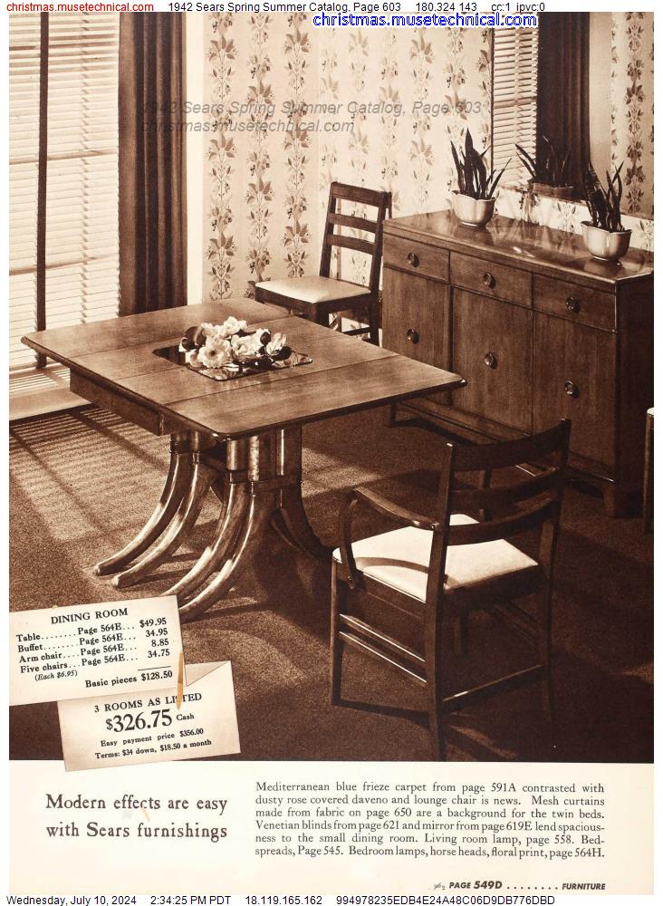 1942 Sears Spring Summer Catalog, Page 603