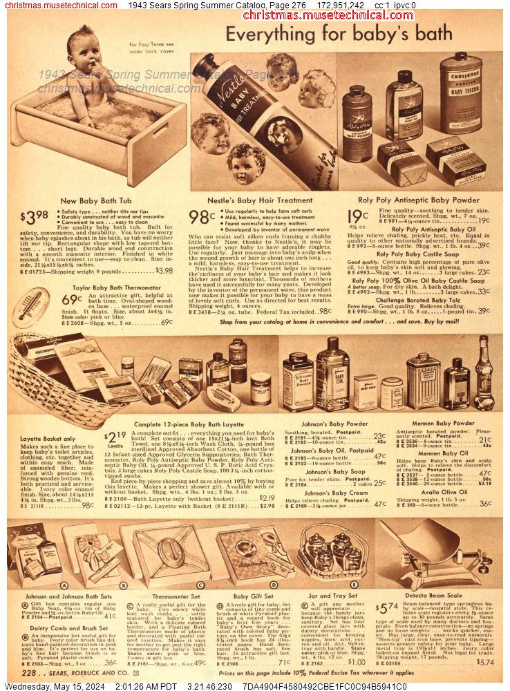 1943 Sears Spring Summer Catalog, Page 276