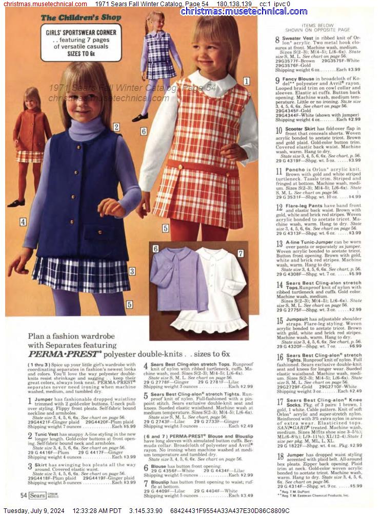 1971 Sears Fall Winter Catalog, Page 54