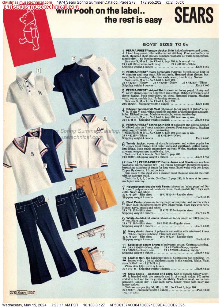 1974 Sears Spring Summer Catalog, Page 278