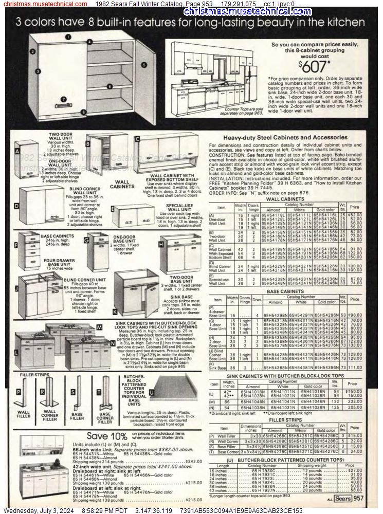 1982 Sears Fall Winter Catalog, Page 953