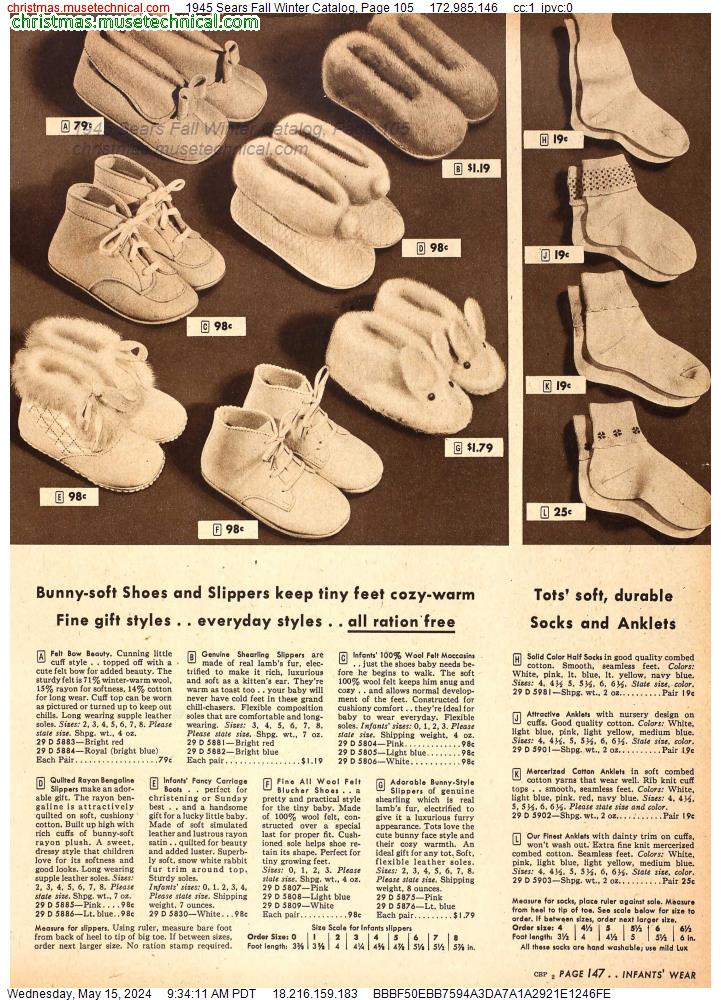 1945 Sears Fall Winter Catalog, Page 105