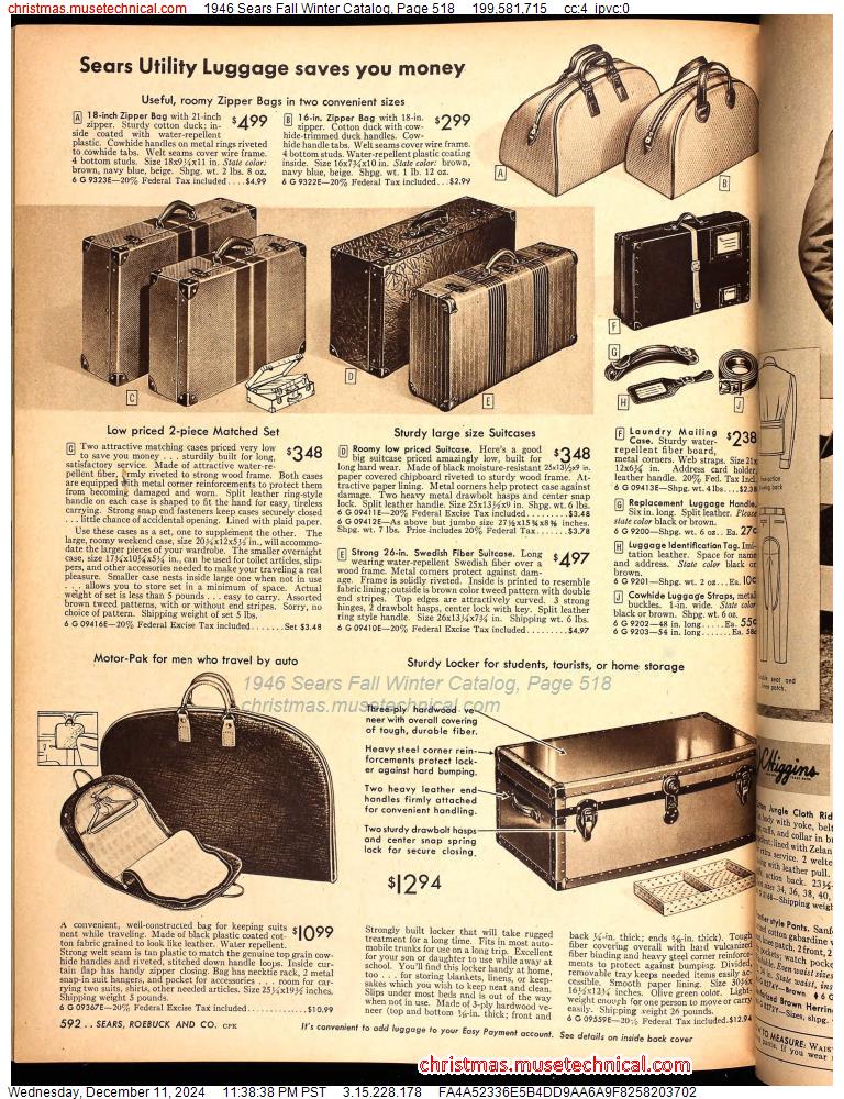 1946 Sears Fall Winter Catalog, Page 518