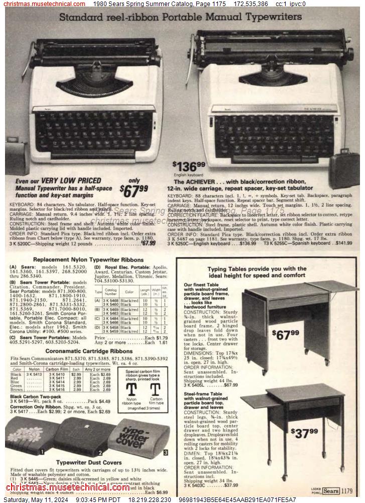 1980 Sears Spring Summer Catalog, Page 1175