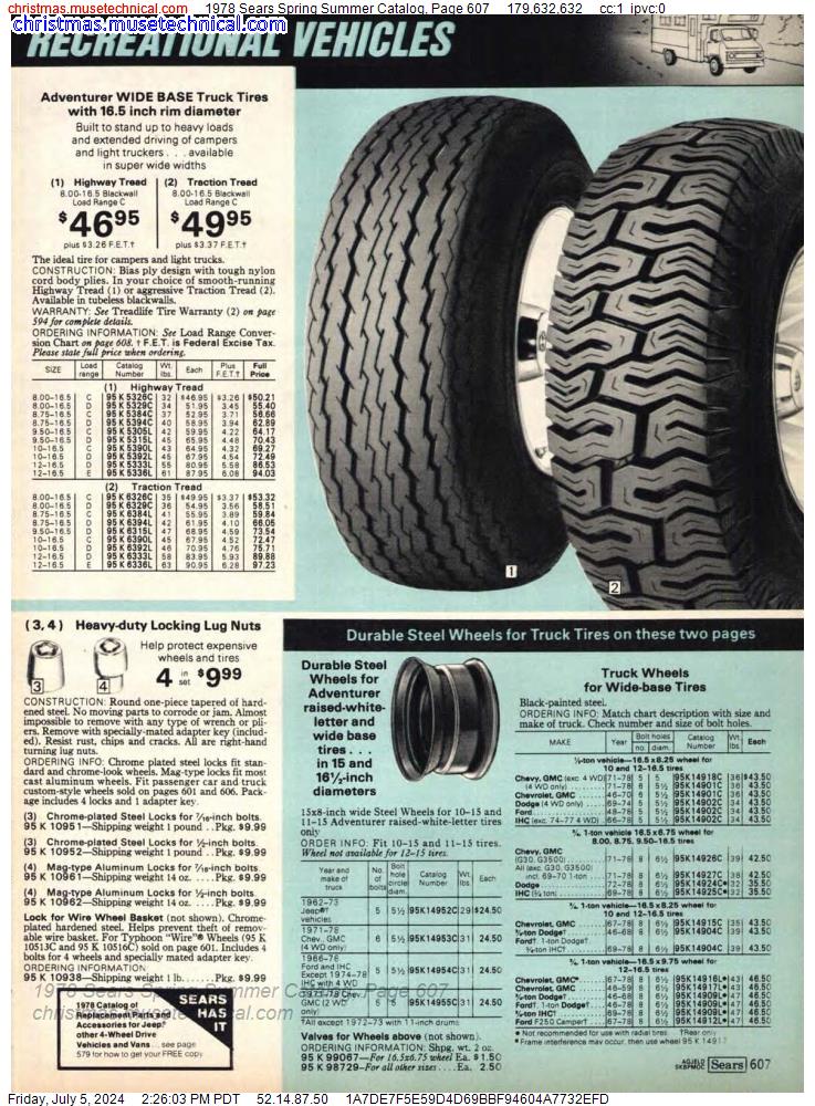 1978 Sears Spring Summer Catalog, Page 607