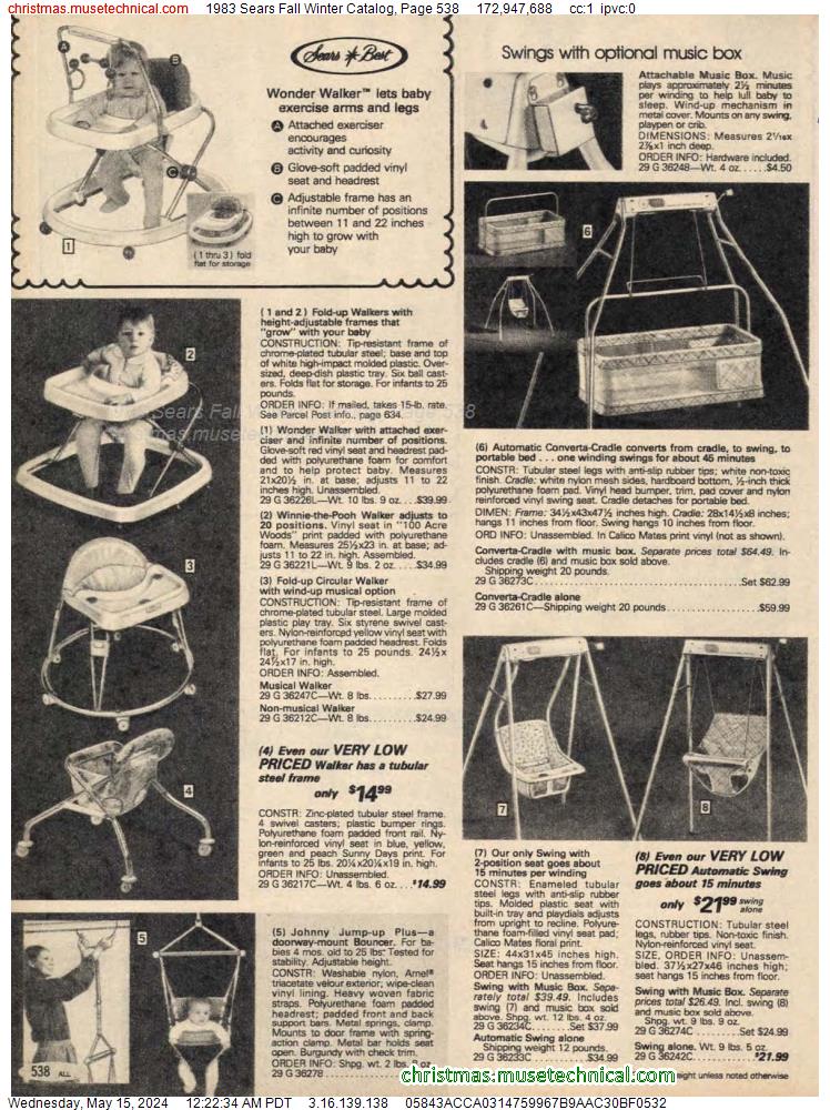 1983 Sears Fall Winter Catalog, Page 538