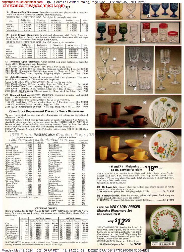 1978 Sears Fall Winter Catalog, Page 1351